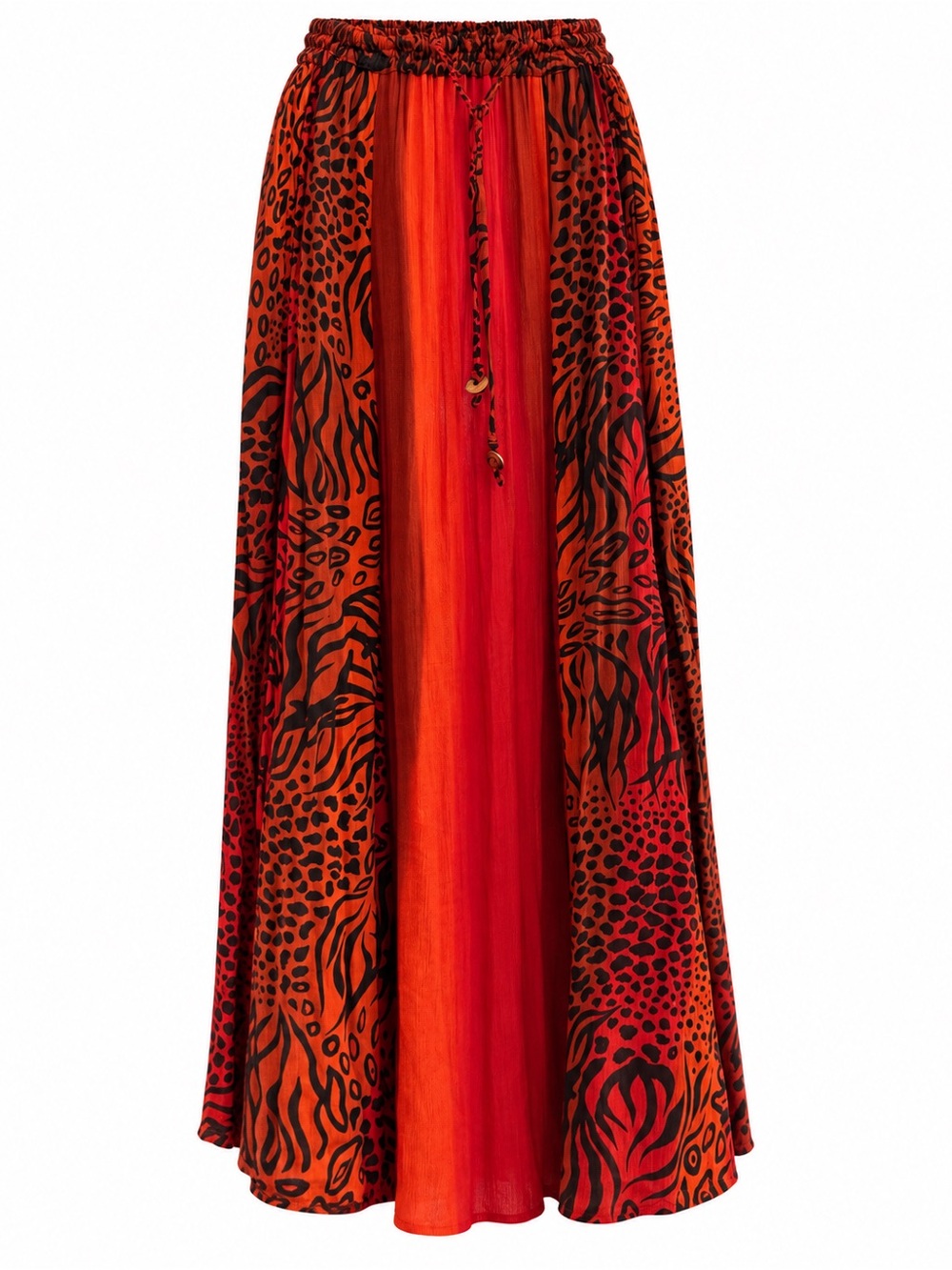 90s Vintage Mina Collection Animal Print Ombre Rayon Maxi Skirt